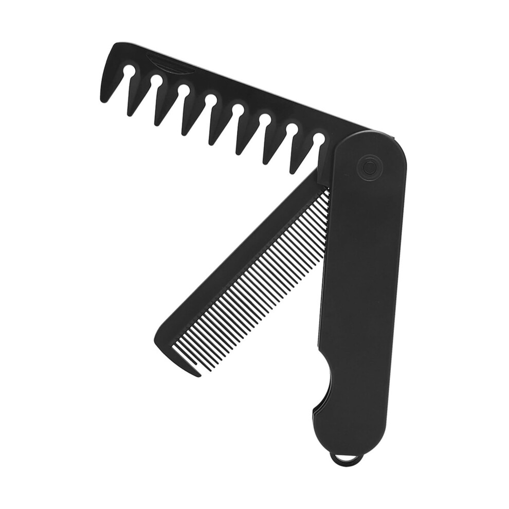 Unisex Compact Foldable Comb For Men 2-In-1 Design With Fine And Wide Teeth Lightweight