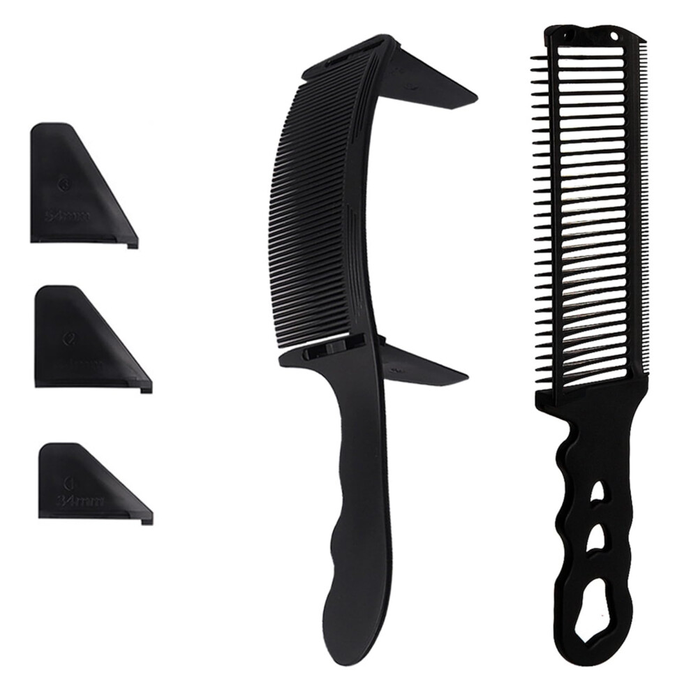 Barbers Combs Two-Piece Hairdressing Comb Set For Hair Cutting Positioning Size S Curved Positioning Combs