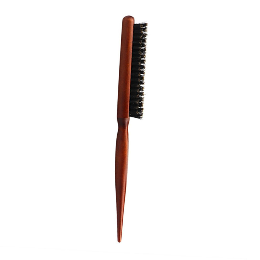 Curly Hair Comb Wooden-Handle Boar Bristle Brush For Scalp Massage All Hair Types And Lengths Gentle Detangling Teeth