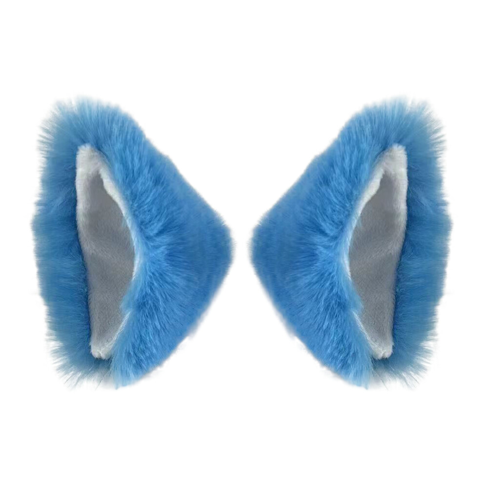 2Pcs Motorcycle Helmet Cat Ears, Cute Accessories Blue 8320539381749