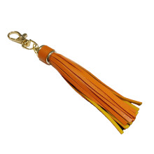 Fashion PU Leather Tassels Keychain Perfect For-Orange Red