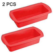 2pcs Silicone Loaf Pan Non-stick Silicone Baking Pan ,baking Pan,red