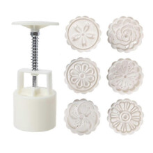 Plastic Mooncake Mold 75g Cherry Blossoms Stamp Biscuit Cookie Cutter Mould Diy Fondant Baking Tool for Mid-autumn Festival