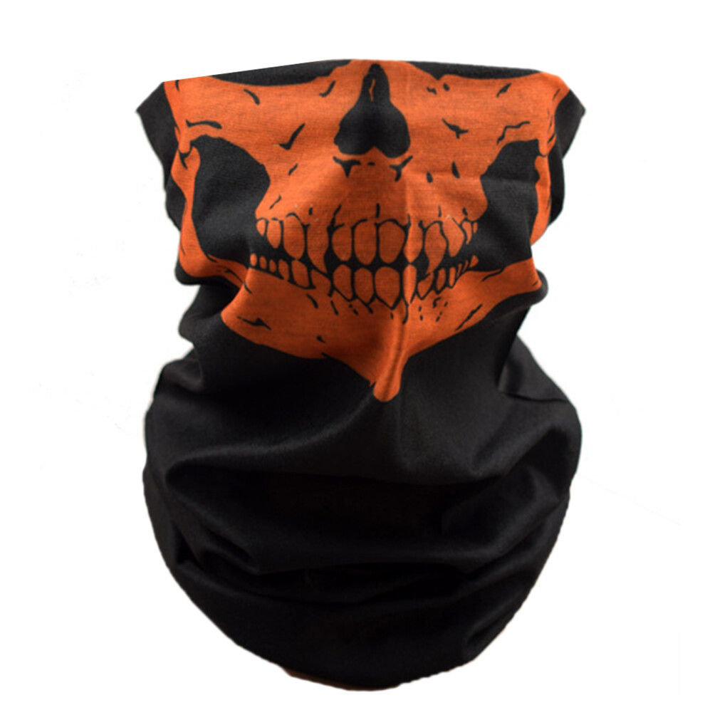Multiuse Skull Print Face Mask Headscarf For Cycling-327 Yellow 7751000177645