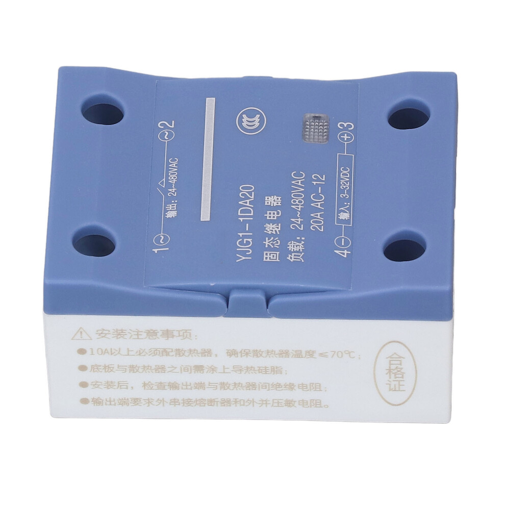 Solid State Relay Single Phase 20A Dc3-32V To Ac24-480V For Automation 4161349836715