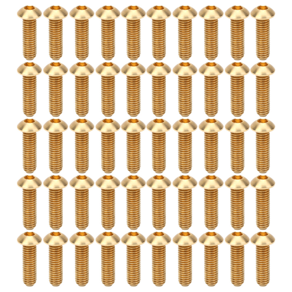 50Pcs Round Hex Socket Screw Copper Fastener
