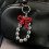 Practical Bowknot Keychain Unique Heart-Big burgundy bow bur 7