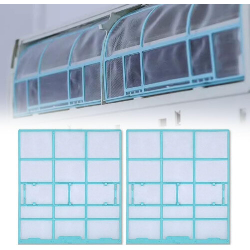 Air Conditioner Dust Filter Screen Compatible With Midea Hualing Indoor Unit Hanging Wall Mount Plastic Mesh 2-Pack 1