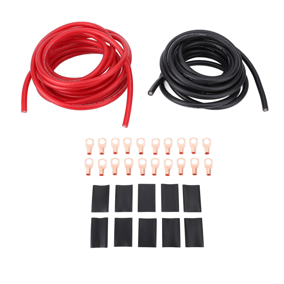 4Awg 20Ft Power Cable With Line Tail Heat Shrink Black/Red 8320539383019