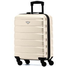 (55x40x20cm) Flight Knight Hard Shell ABS Medium, Large Check-In And Carry On Suitcases - SAFIR - Cream/Black