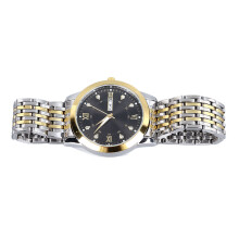 Men Quartz Business Watch, Luminous Double Calendar, Waterproof, Golden Black
