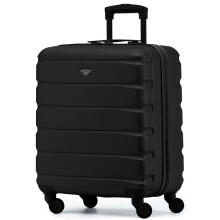 (56x45x25cm) Flight Knight Hard Shell ABS Medium, Large Check-In And Carry On Suitcases - SAFIR - Black Mono