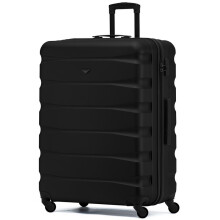 (Large 29") Flight Knight Hard Shell ABS Medium, Large Check-In And Carry On Suitcases - SAFIR - Black Mono