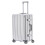 (Medium 26") Flight Knight Hard Shell  Aluminium Frame, ABS Outer Check in Carry On Suitcases - Straight Vertical Lines - Silver 1