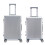 (S + M) Flight Knight Hard Shell  Aluminium Frame, ABS Outer Check in Carry On Suitcases - Straight Vertical Lines - Silver 1