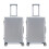 (M x 2) Flight Knight Hard Shell  Aluminium Frame, ABS Outer Check in Carry On Suitcases - Straight Vertical Lines - Silver 1