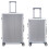(S + L ) Flight Knight Hard Shell  Aluminium Frame, ABS Outer Check in Carry On Suitcases - Straight Vertical Lines - Silver 1