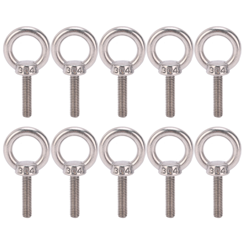 10Pcs Eye Bolt 304 Stainless Steel Lifting Round