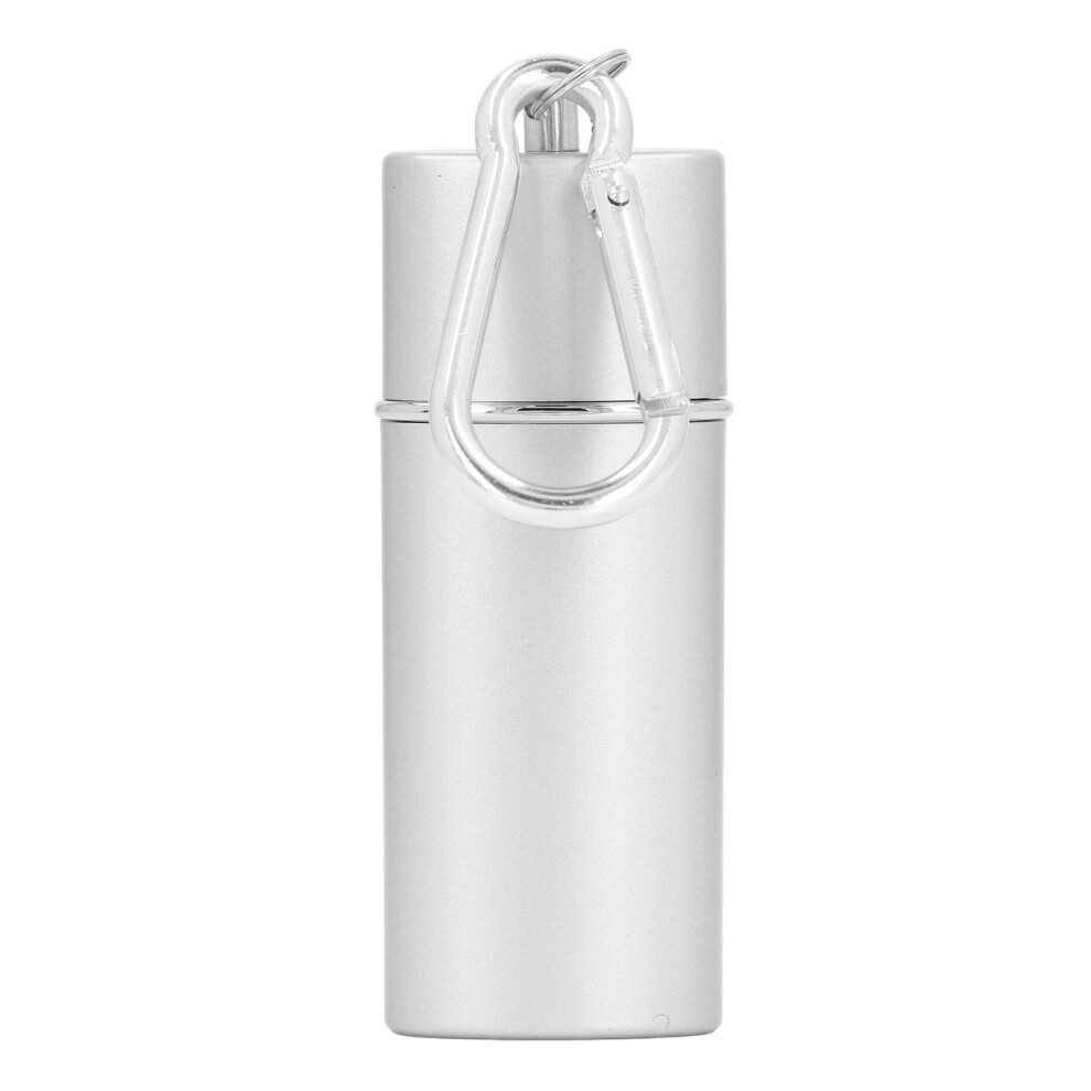 Silver Compact Zinc Alloy Keychain Ashtray For Cigarettes With Carabiner Clip