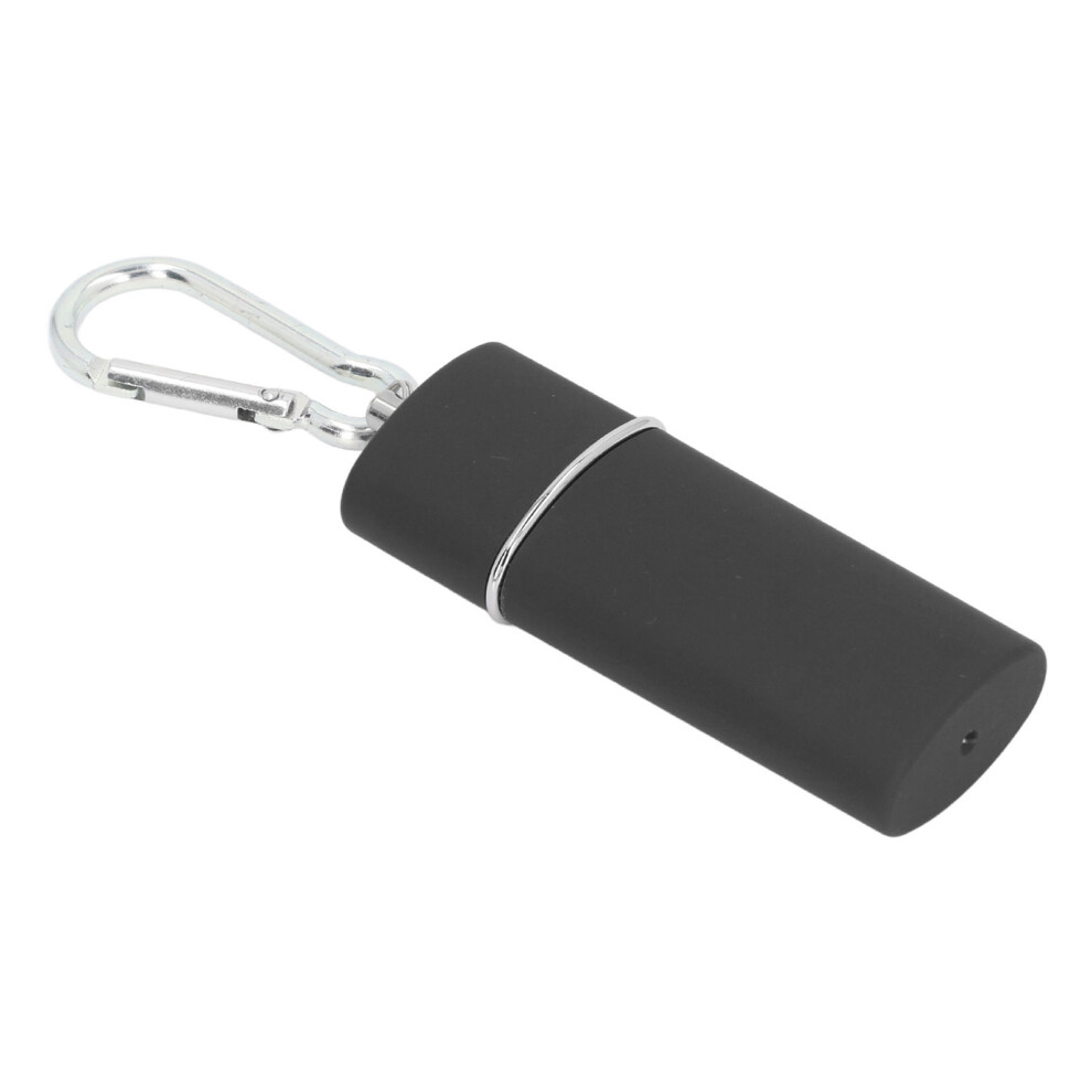 Black Compact Zinc Pocket Ashtray Keychain With Carabiner Clip