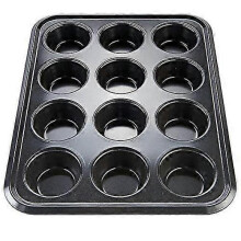 12 Cups Non-stick Muffin Tray, Cupcake Tin for Cupcakes, Pudding & Baking Tin