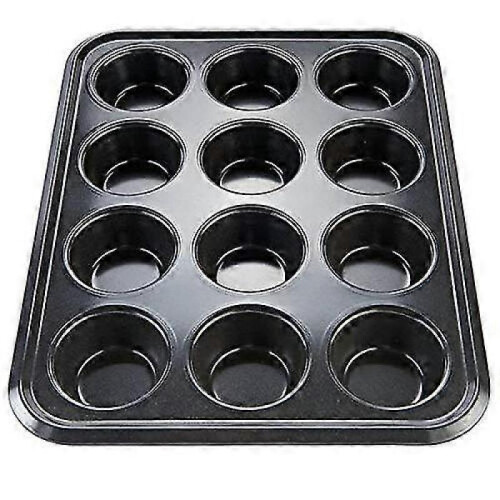 12 Cups Non-stick Muffin Tray, Cupcake Tin for Cupcakes, Pudding & Baking Tin