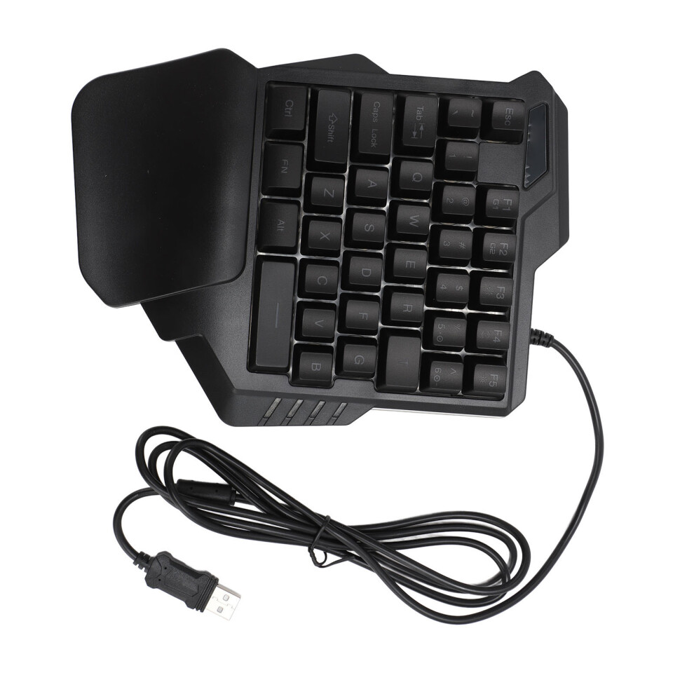 Portable Mini One Hand Gaming Keyboard 7 RGB Backlight 35 Keys with Wrist Rest-image-OPC-PKHG289-NEW