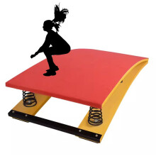 Gymnastics Springboard, Heavy-Duty Vault Springboard, Anti-Skid Steel Jump Pad, Red, 2 Springs, 40x60x18 cm, For All Ages