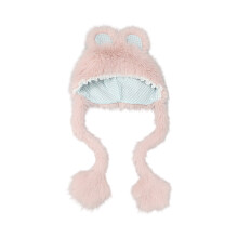 Fursuit Rabbits Ear Hat Plush Ear Flap Hat Cold Weather-Pink