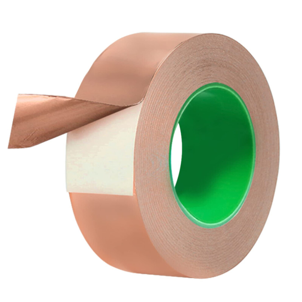Copper Foil Tape Double-Sided Conductive Tape 0.1Mm Thick 8Mm Wide 30M Long High Temperature Resistant Pure Copper Shielding 9393856744428