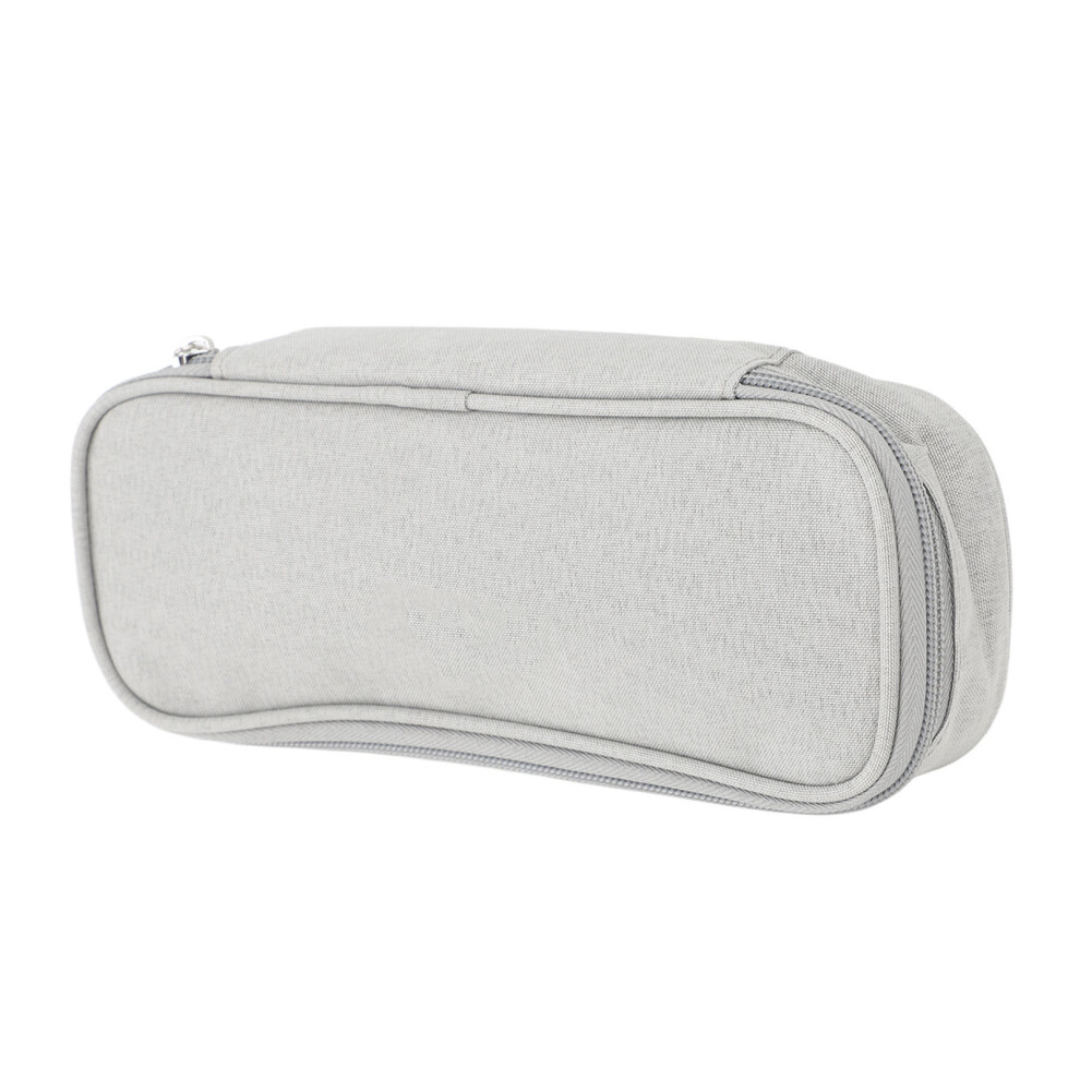 Large Grey Polyester Pencil Case 23x10x5cm with Mesh Pocket-image-OPC-PKHGBYP-NEW