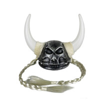 Plastic Pirate Horn Hat Braided Knight Hats-Silver bronze