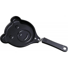 Mini Egg Breakfast Fryer Multi-styles Non-stick Diy Cute Shape Tool Pan Pancakes Crepe Ceramic Pan Handheld Cooker Molds for Home Kitchen Baking (blac