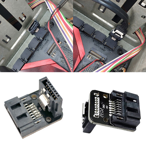 90 Degree Angled SATAs 6Gbps 7Pin Female to-Reverse direction 2