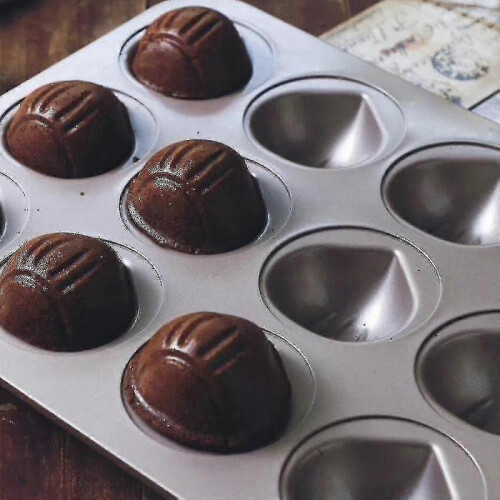 Chestnut Shape 12 Cavity Madeleine Muffin Cake Baking Mould 1