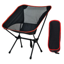 Ultralight Folding Camping Chair With Storage Bag, Backpacking Chair, Heavy-Duty Foldable Outdoor Camp Chair, Black