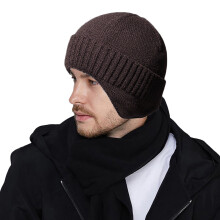 Men Women Winter Knitted Hat Warm Fleece Earflaps