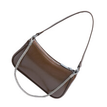 French Styles Armpit Bag for Women PU Leather Shoulder-brown