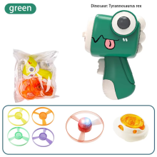 Children Saucer Launcher Pistol Outdoor Spinning Top Dinosaur Gun Toys Flying Disc Bamboo Dragonfly Ejection Luminous G