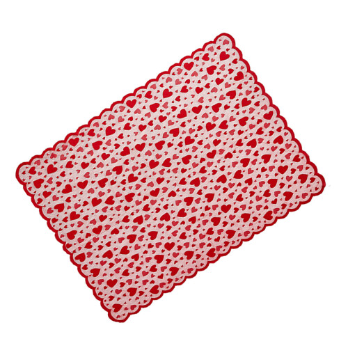 Valentine's Day Lace Heart Table Runner Wedding Dining Table-1