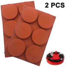 2pcs Large Discs 4 In Silicone Cake Mold Chocolate Dessert Baking Pan