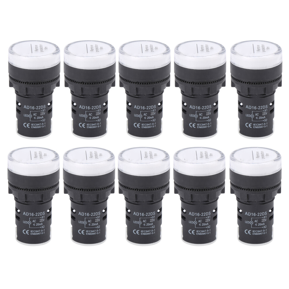 10Pcs Ad16â22Ds Led Signal High Light/White 8320539385853