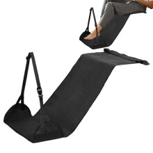 Foot Hammock Aeroplane Foot Rest With Extended Strap For Travel Planes Cars Offices And Sleep Aid Black