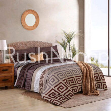 (Carla Brown, Single) 4-Piece Luxury Marble Effect, & Grandline Print Duvet Cover Set with Fitted Sheet and Pillowcases white durable bedding floral beige soft
