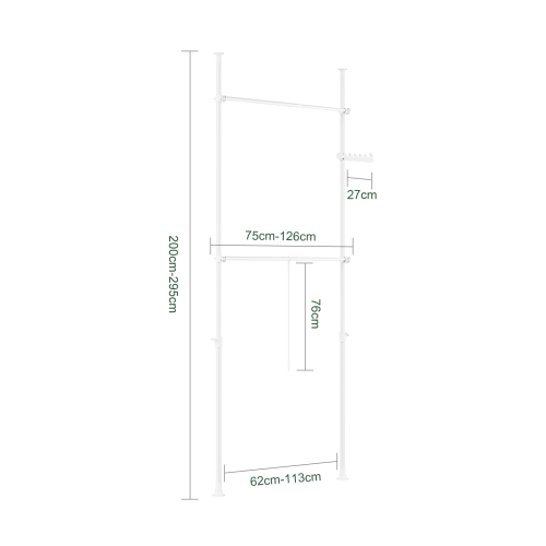 SoBuy Teleskooppinen Vaateteline 120 cm 1