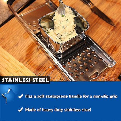 Stainless steel spaetzle maker with comfortable handle 1