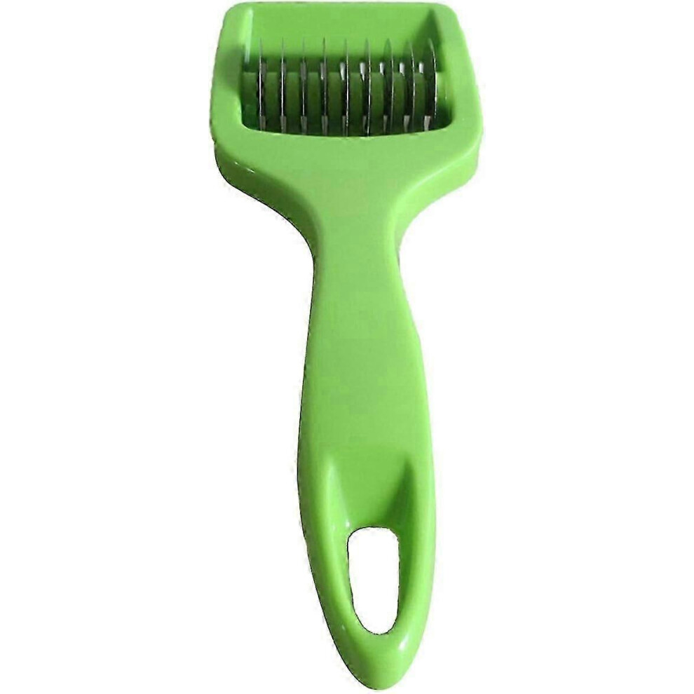 (2 Pcs) Kitchen Scallion Cutter, Onion Shredder, Safe Manual Vegetable Cutter, Celery Herb Chopper With 9 Stainless Steel Blades Green