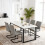 AINPECCA (4PCS PU Light Grey) Set of 2/4 Dining Chairs Wider Back Home Office 8