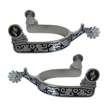 Stainless Steel Horse Spur Western Style Boot Spur Decoration For Equestrians Youth Size Competition And Entertainment