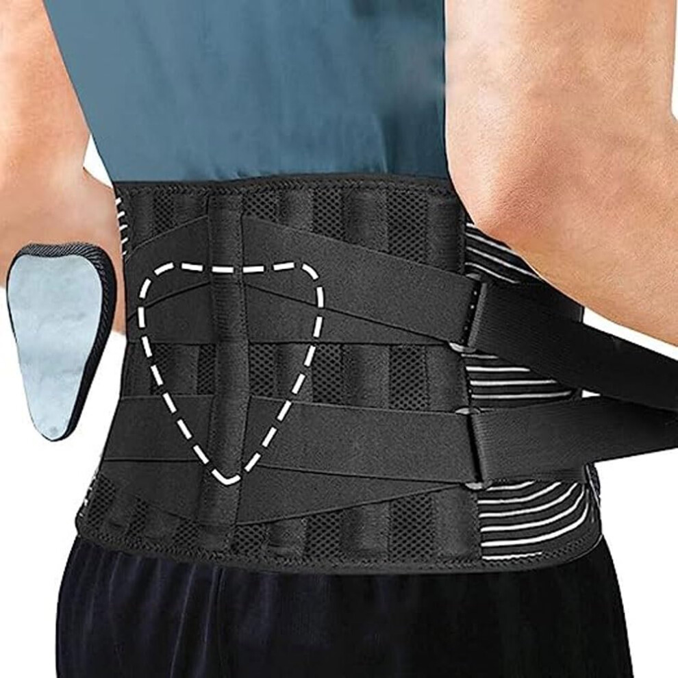 Lumbar Support Belt, Unisex Back Support Adjuster, Postural Belt, Medical And Sports Use, Pain Relief, XX-Large